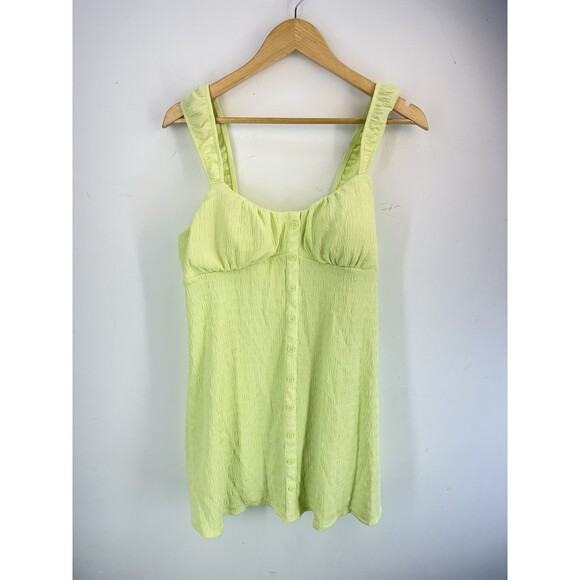 No Boundaries Juniors False Button Front Green Dress L(12-14) New - Picture 5 of 14